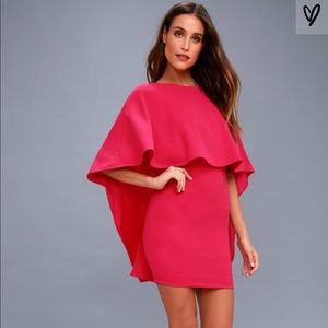 Fuchsia backless cape dress